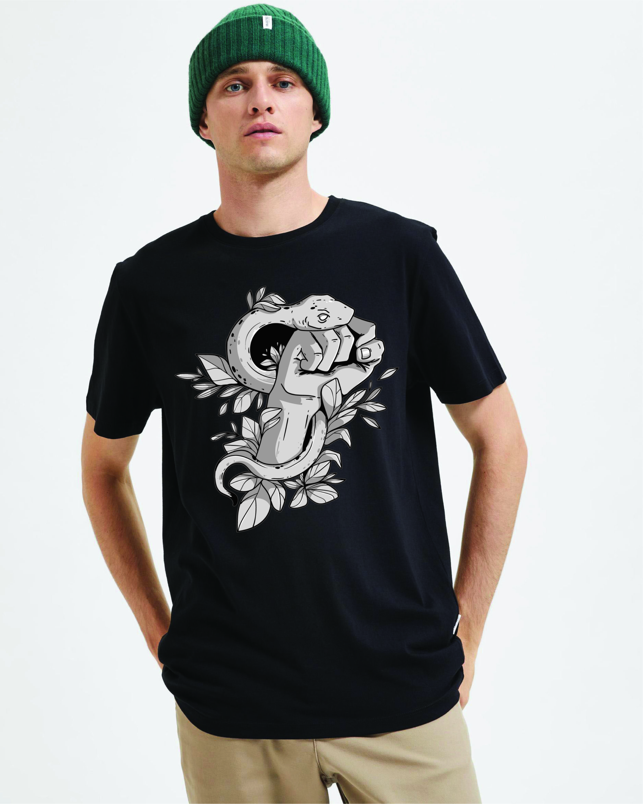 T-shirt con stampa SNAKE unisex