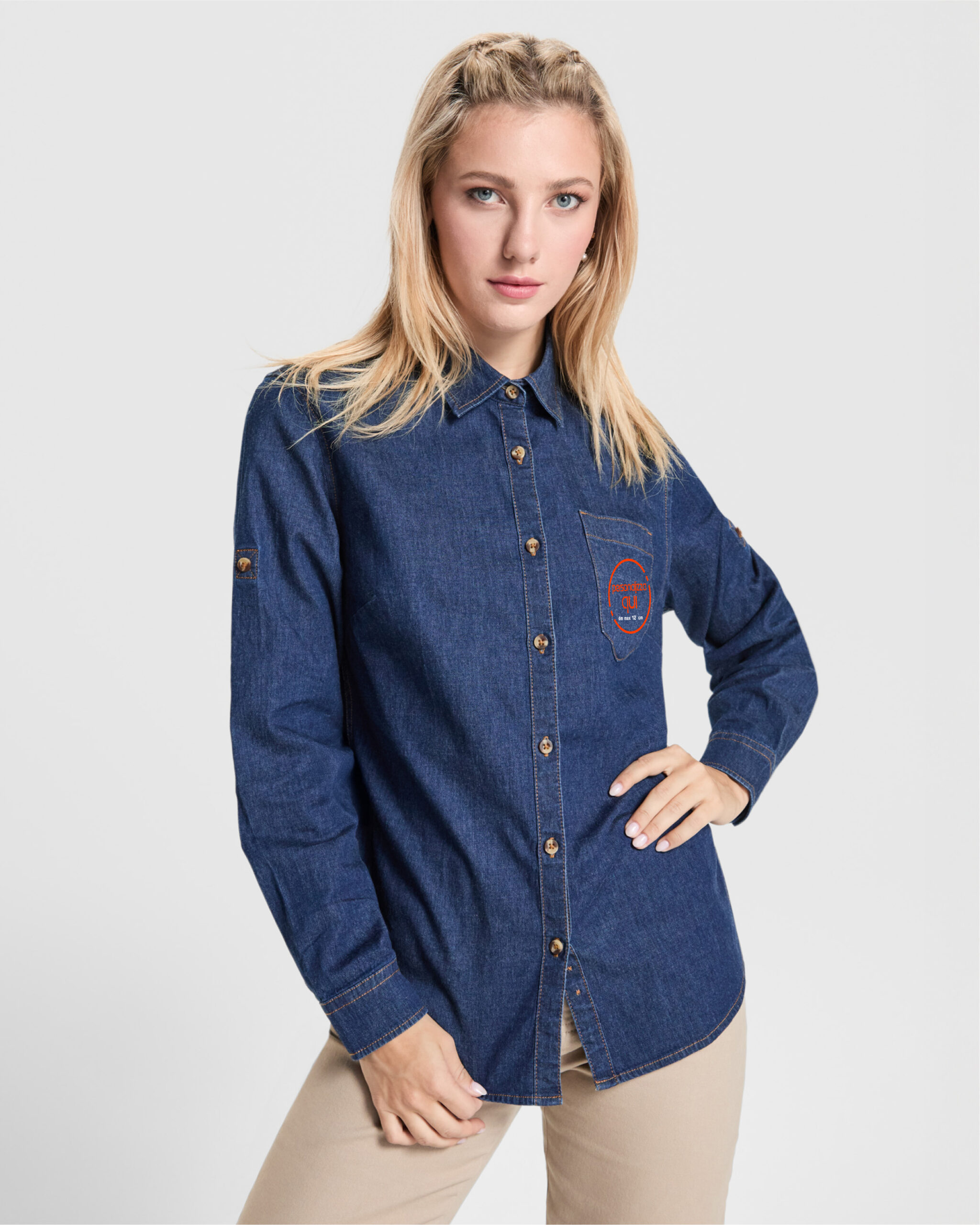 Camicia in denim donna personalizzata