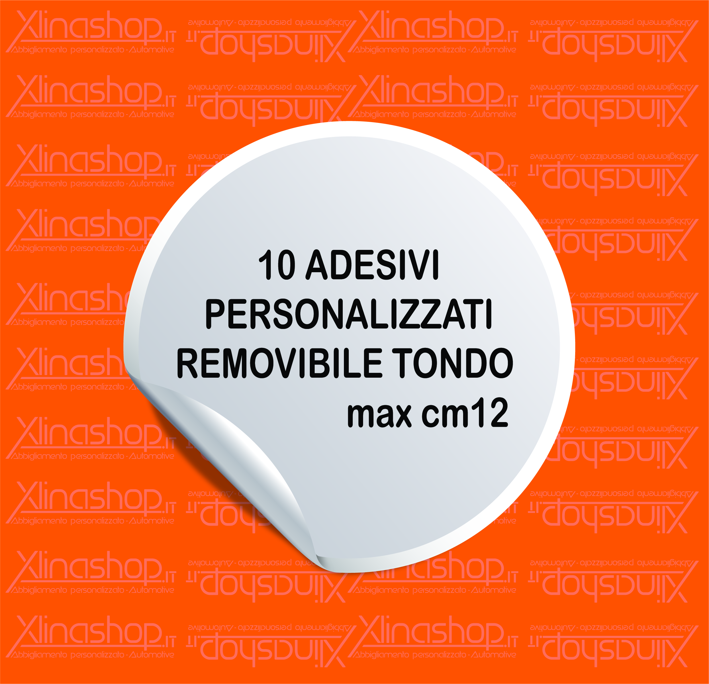 Adesivi personalizzati removibili tondi max cm 12