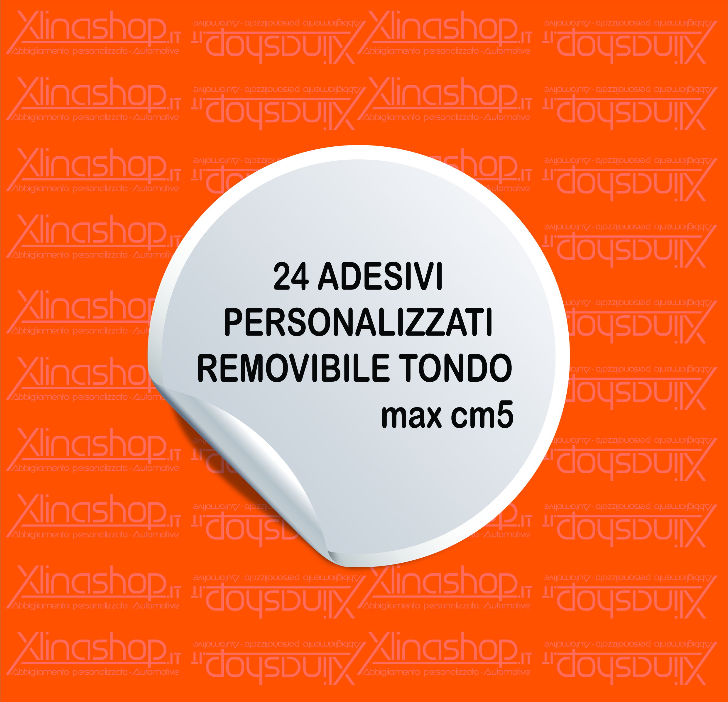 Adesivi personalizzati removibili tondi max cm 5