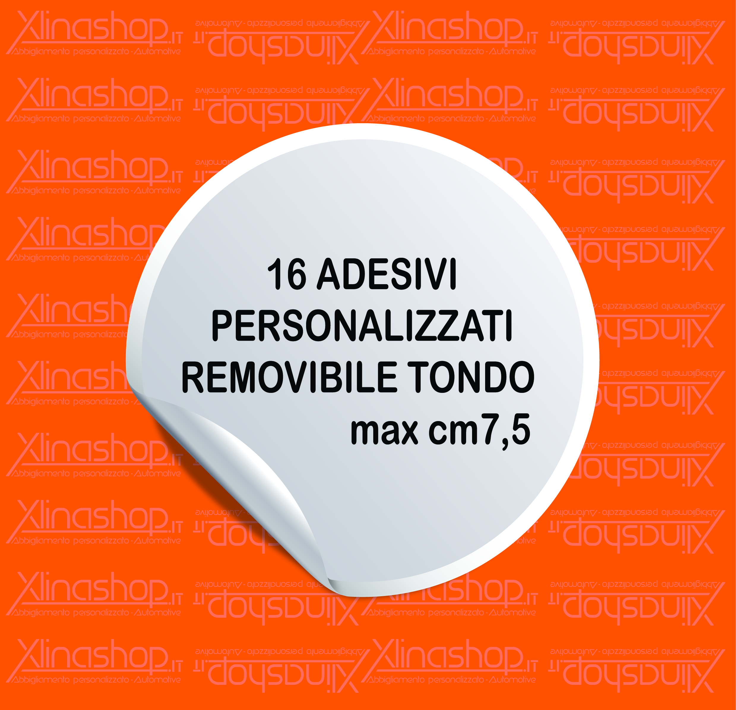 Adesivi personalizzati removibili tondi max cm 7,5